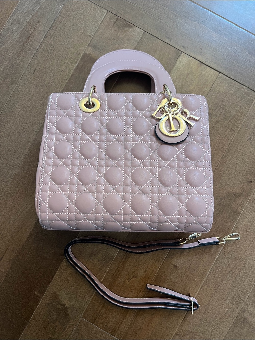 Pink Quilted Leather Lady Bag